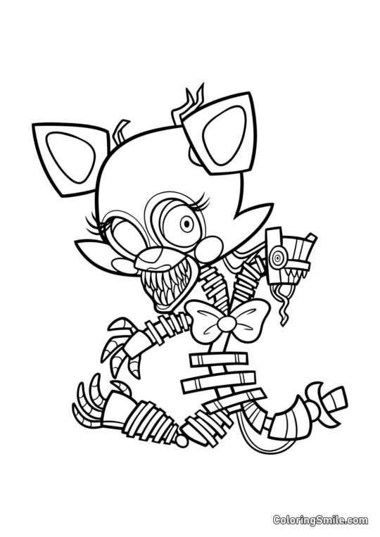 Chibi Mangle fra FNAF - Farvelægningsside