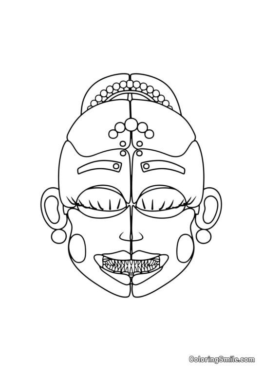 Ballora Portræt fra FNAF - Farvelægningsside