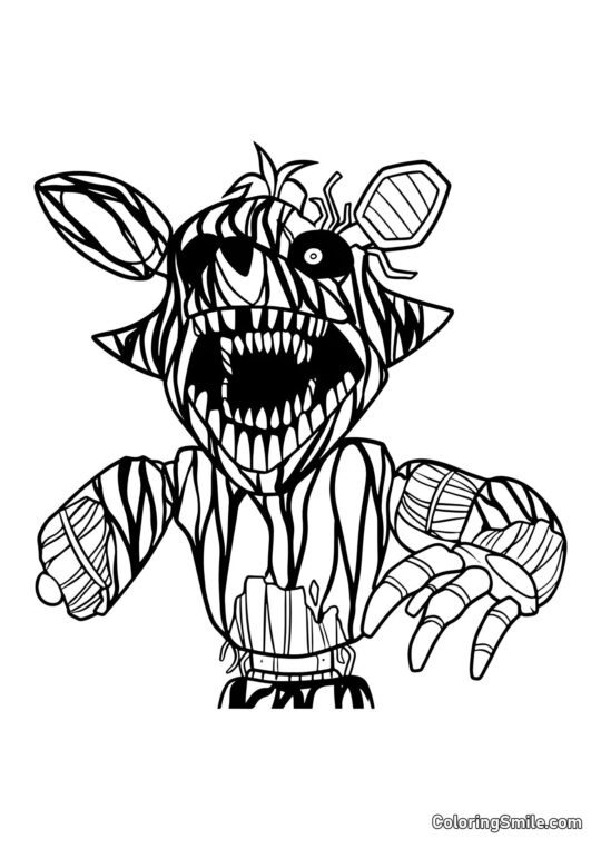 Phantom Foxy fra FNAF - Farvelægningsside