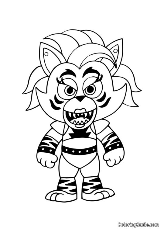 Roxanne Wolf fra FNAF 9 Security Breach - Farvelægningsside