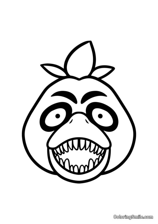 Chica Portræt fra FNAF - Farvelægningsside