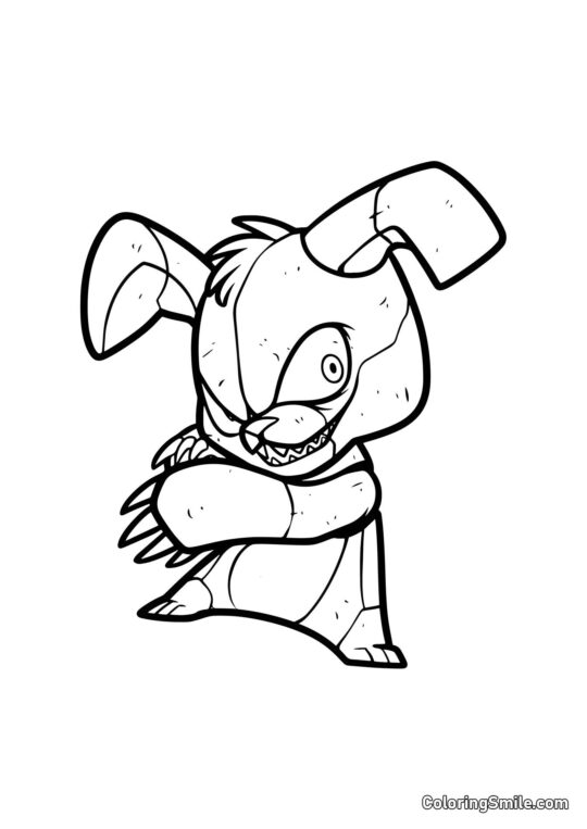 Snedige Bonnie fra FNAF - Farvelægningsside