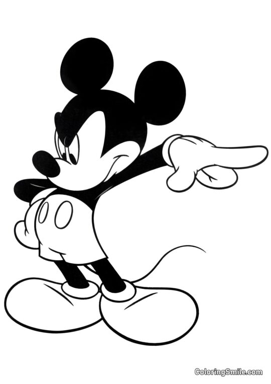 Mickey Mouse blev meget vred - Farvelægningsside
