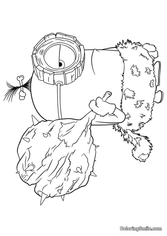 Præhistorisk Minion - Farvelægningsside