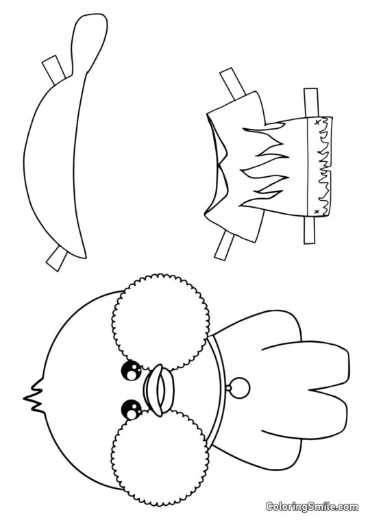 Lalafanfan med tøj (tank top, shorts og bandana) - Farvelægningsside