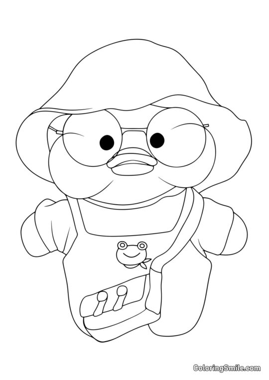 Lalafanfan i hat og med håndtaske - Farvelægningsside