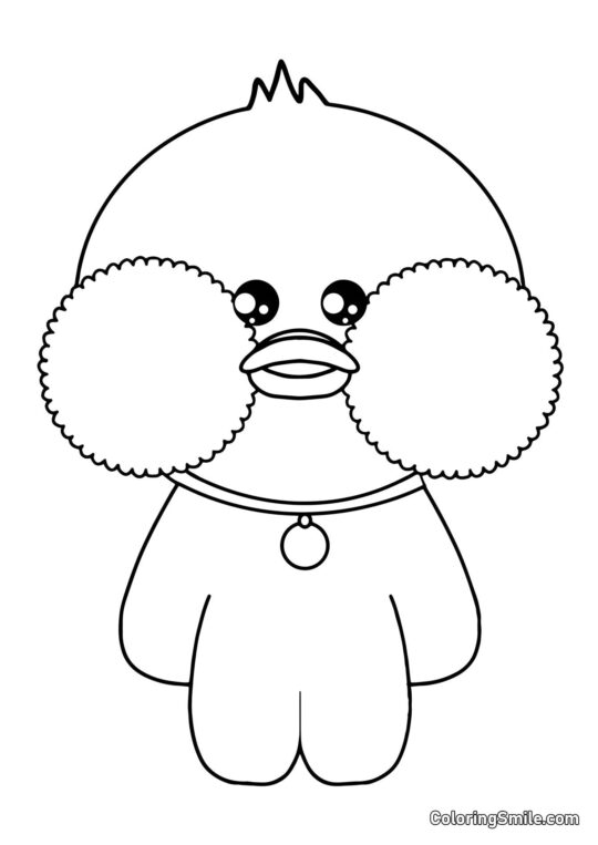 Lalafanfan And med medaljon - Farvelægningsside