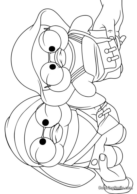 To Lalafanfan Ænder leger sammen - Farvelægningsside