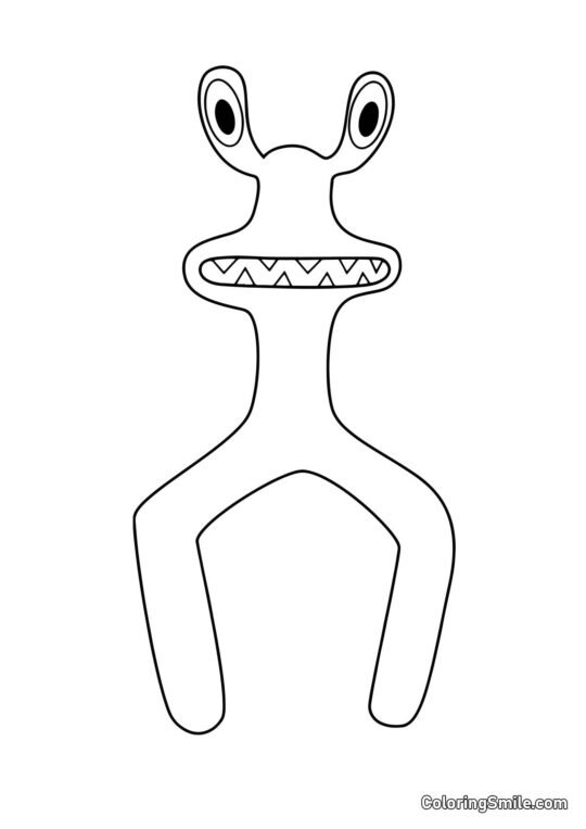 Pink fra Rainbow Friends - Farvelægningsside