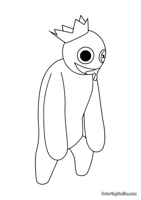 Blå på jagt efter en spiller - Farvelægningsside