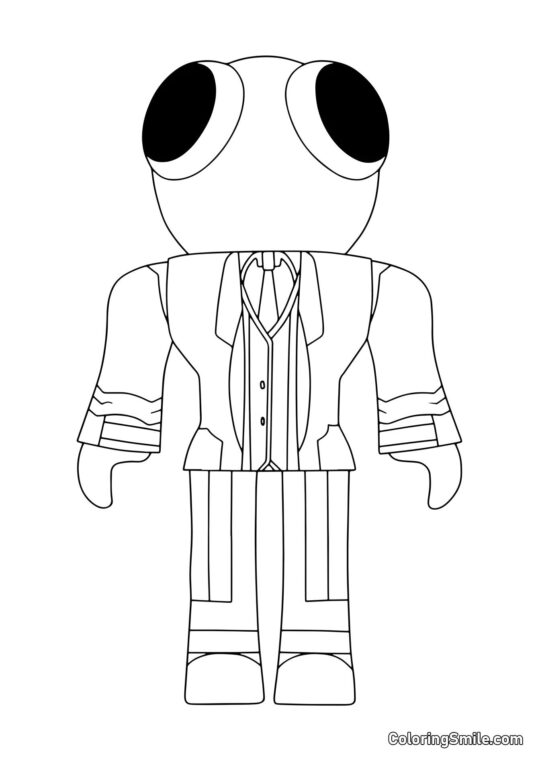 Rød fra Rainbow Friends - Farvelægningsside