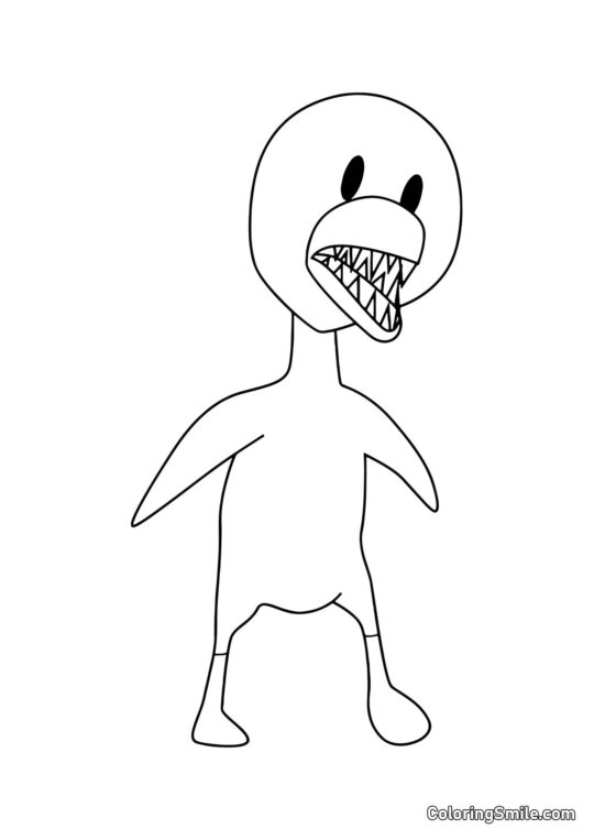 Gul kylling fra Rainbow Friends - Farvelægningsside