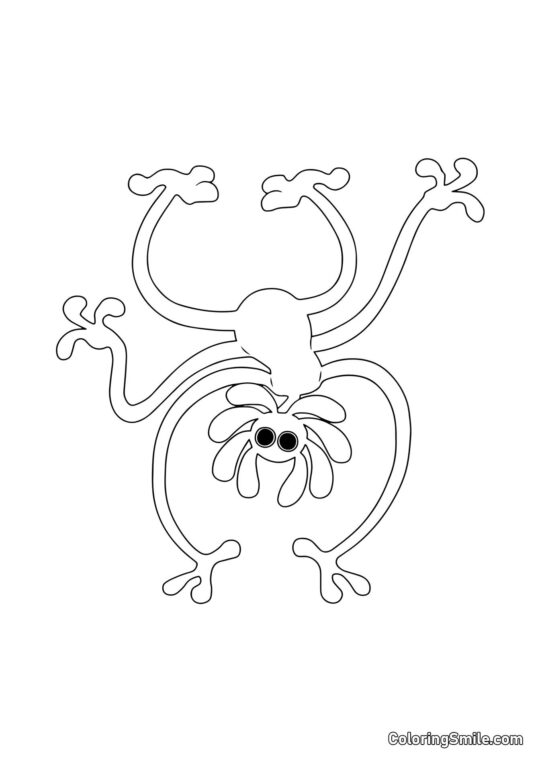 Gul mod går på hænder - Farvelægningsside