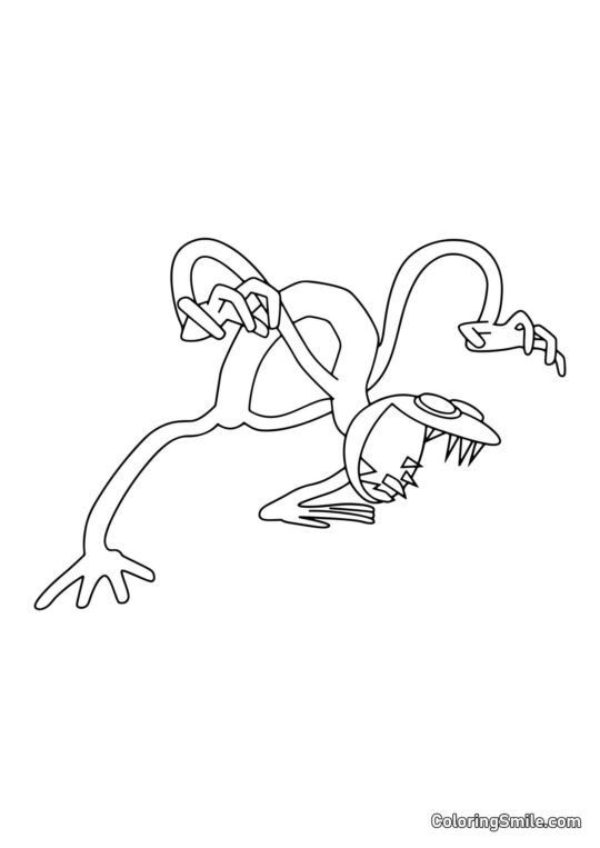 Farlig Lilla fra Rainbow Friends - Farvelægningsside