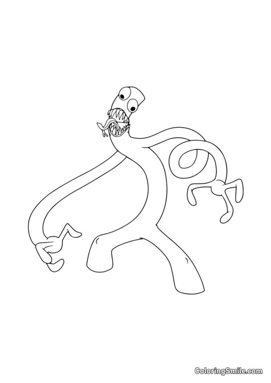 Grøn fra Rainbow Friends - Farvelægningsside