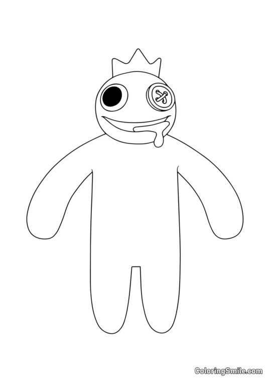 Blå fra Rainbow Friends - Farvelægningsside