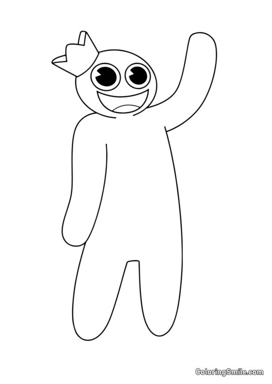 Blå vinker - Farvelægningsside