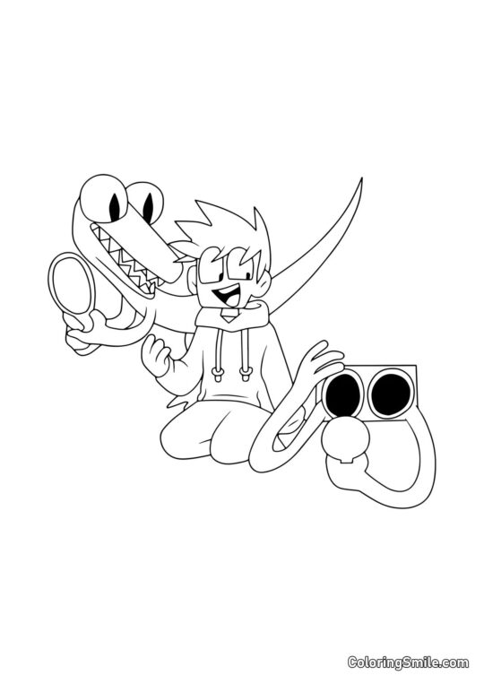 Orange og Lilla med en spiller - Farvelægningsside