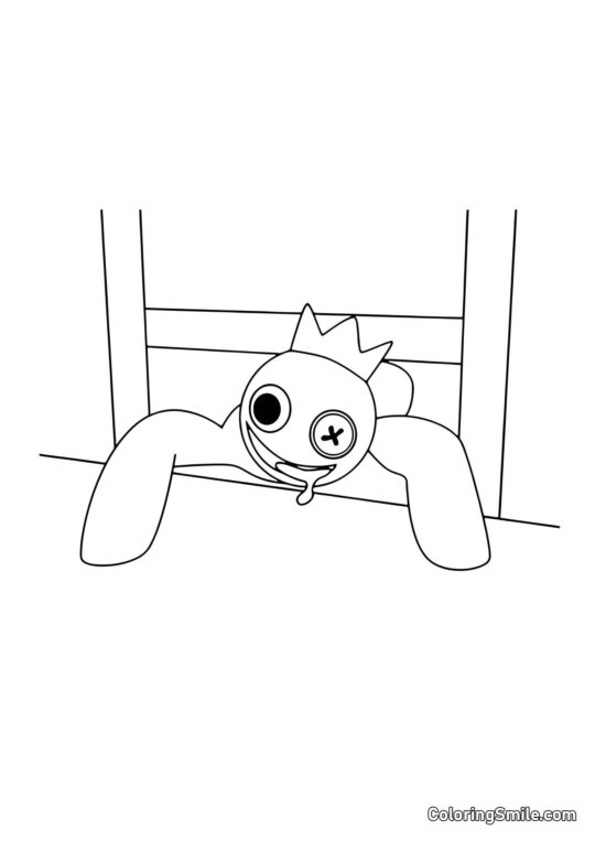 Blå kravler ud af ventilation - Farvelægningsside