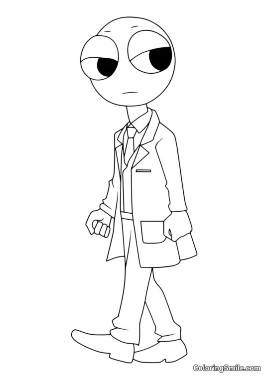 Sly Rød fra Rainbow Friends - Farvelægningsside