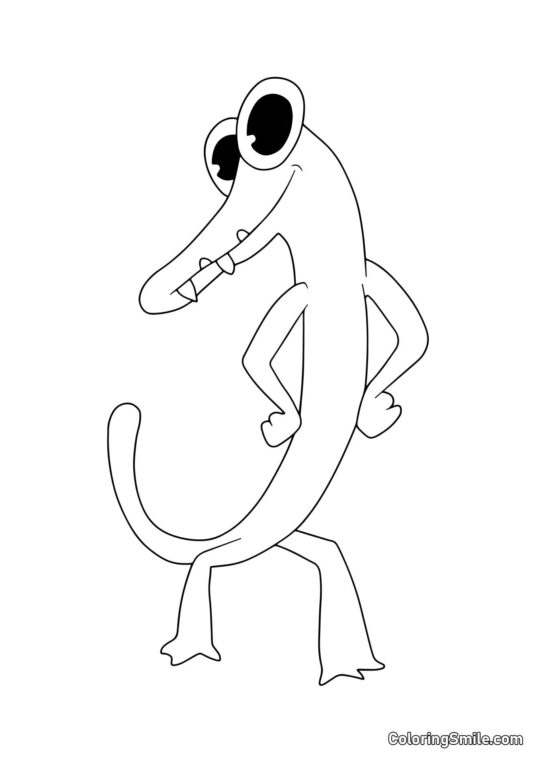 Orange firben fra Rainbow Friends - Farvelægningsside