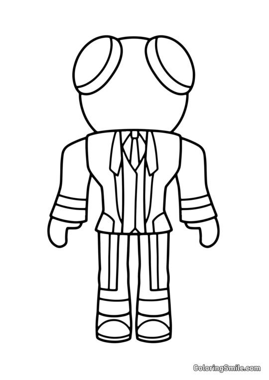 Rød i kostume - Farvelægningsside