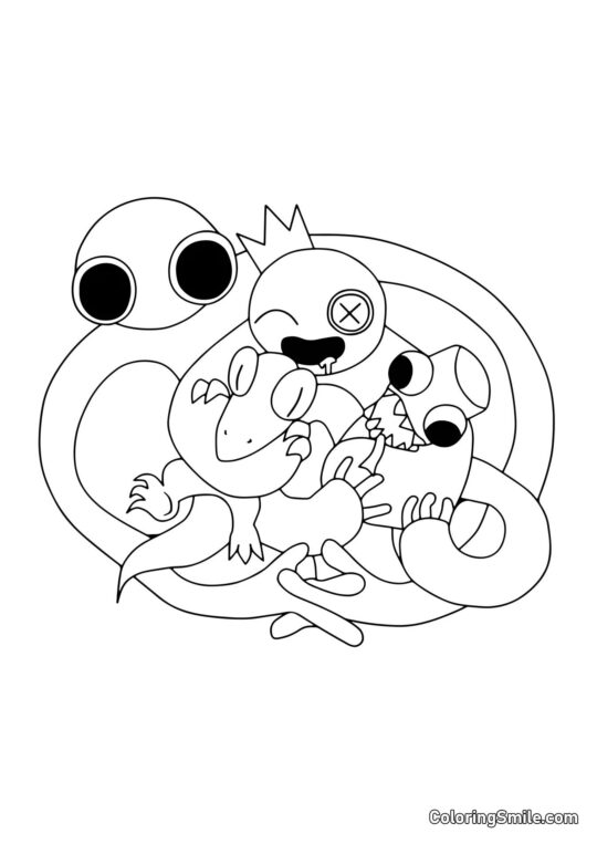 Rainbow Friends krammer - Farvelægningsside