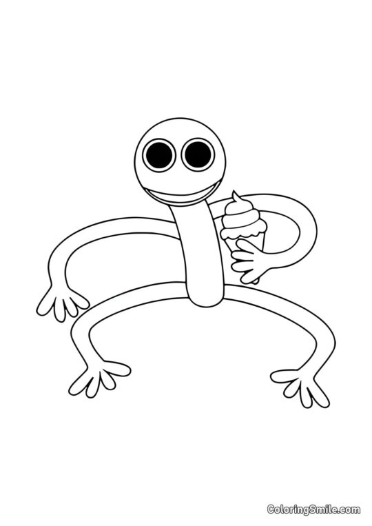 Rainbow Friends Lilla med is - Farvelægningsside