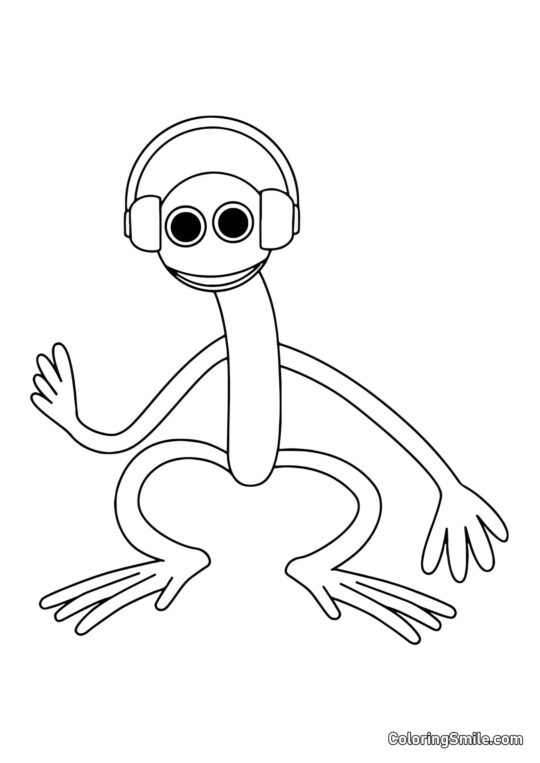 Lilla i hovedtelefoner - Farvelægningsside