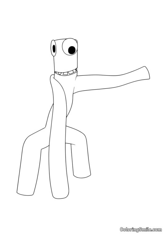 Høj Grøn fra Rainbow Friends - Farvelægningsside