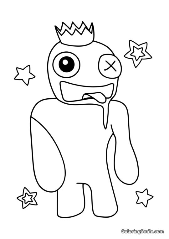 Blå regnbueven - Farvelægningsside