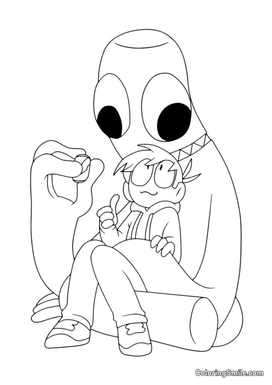 Spiller fodrer Grøn - Farvelægningsside