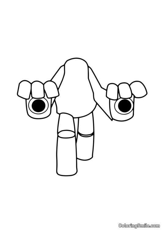 Hvid fra Rainbow Friends - Farvelægningsside