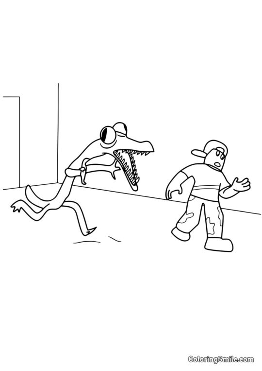 Orange jagter en spiller - Farvelægningsside