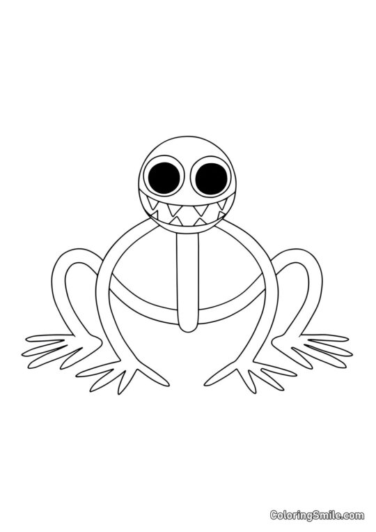 Lilla blottede tænder - Farvelægningsside