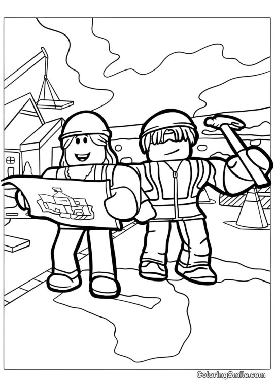 Roblox Bygger Hud - Farvelægningsside