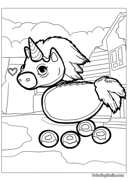 Roblox Sød Enhjørning - Farvelægningsside