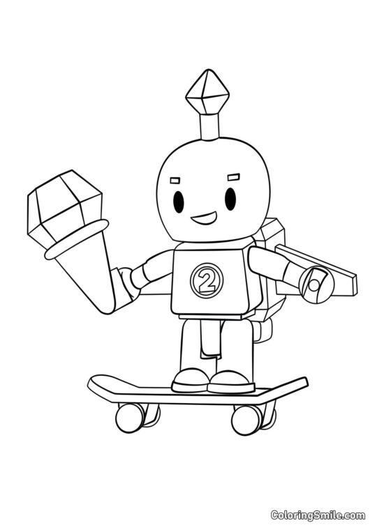 Roblox Robot på Skateboard - Farvelægningsside
