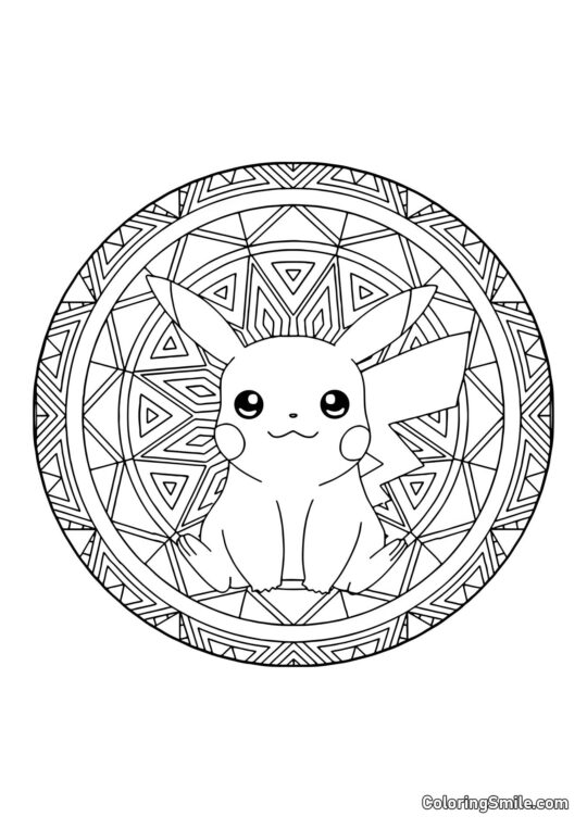 Pikachu Mandala - Farvelægningsside