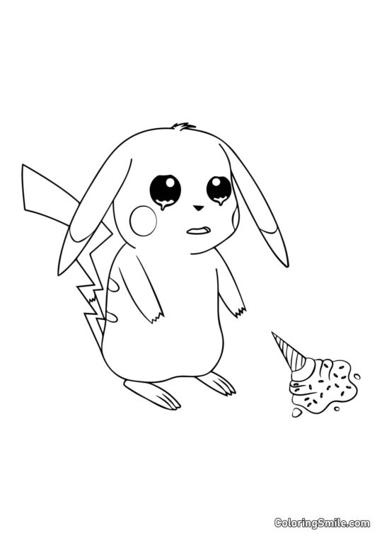 Pikachu Tabte Is - Farvelægningsside