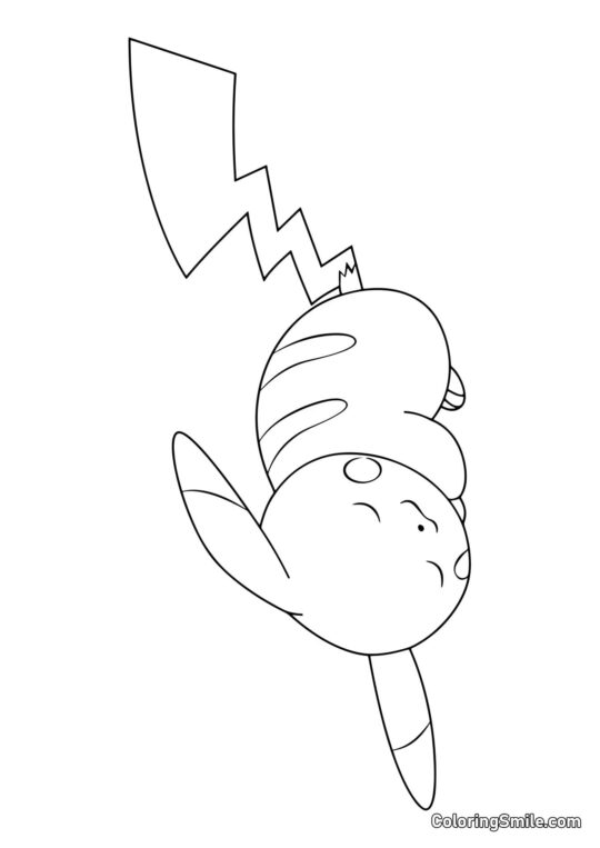 Pikachu Sødt Sover - Farvelægningsside