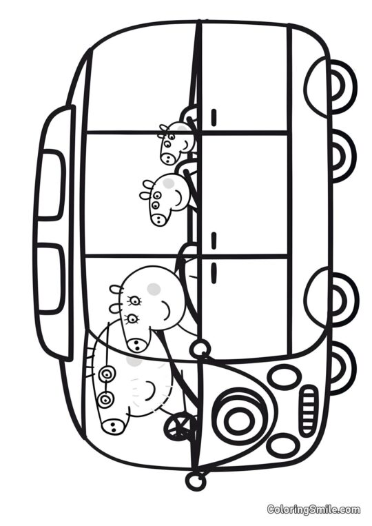 Peppa med Familie - Farvelægningsside