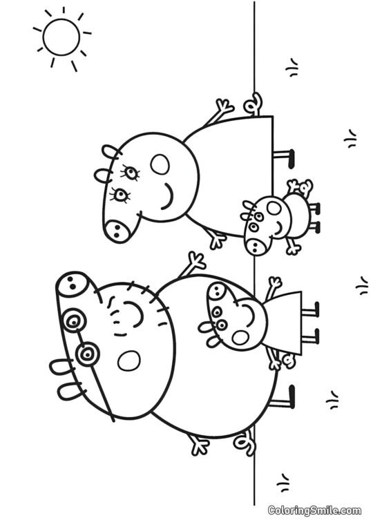 Peppa Gris’ Familie - Farvelægningsside