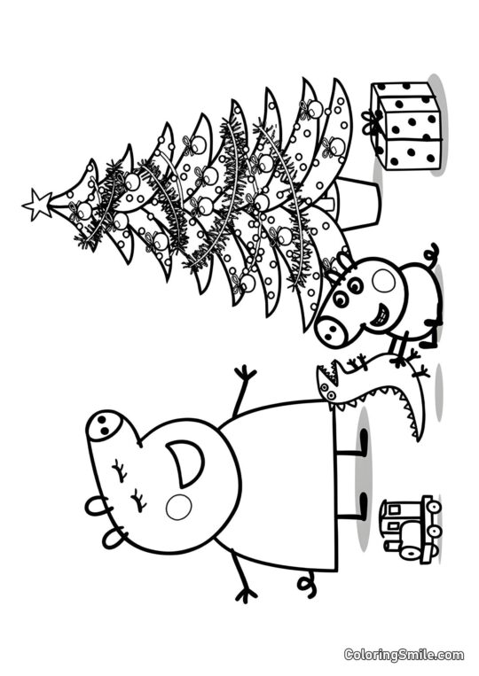 Peppa til Nytår - Farvelægningsside