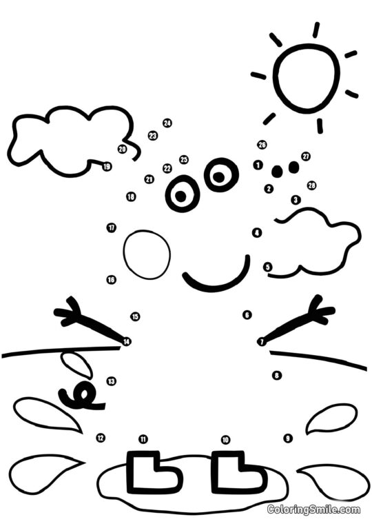 Peppa ved Dots - Farvelægningsside