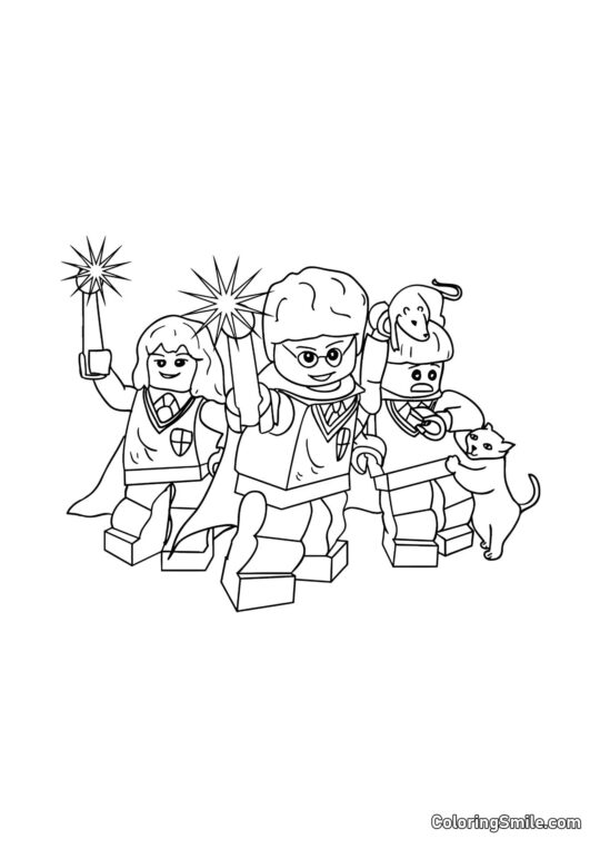 LEGO Harry, Hermione og Ron LEGO Harry, Hermione og Ron - Farvelægningsside