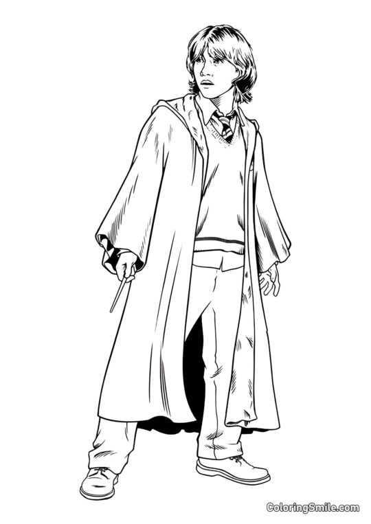 Ron Weasley i Fuld Højde Ron Weasley i Fuld Højde - Farvelægningsside