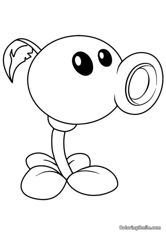 Ærteskytte fra Plants vs. Zombies Ærteskytte fra Plants vs. Zombies - Farvelægningsside