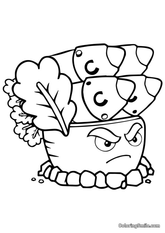 Rocket Gulerod fra Plants vs. Zombies Rocket Gulerod fra Plants vs. Zombies - Farvelægningsside