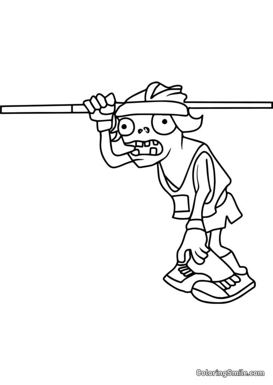 Pole Vaulting Zombie Pole Vaulting Zombie - Farvelægningsside